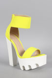 Wild Diva Lounge Neon Chunky Platform Heel