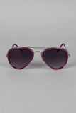 Color Trim Aviator Sunglasses