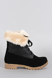 Shearling Cuff Hiking Ankle Boots