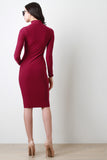 Turtleneck Long Sleeve Midi Dress
