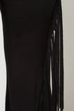 Jersey Knit Side Fringe Flared Bottom Pants