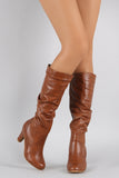 Wild Diva Lounge Vegan Leather Slouchy Chunky Heel Boot