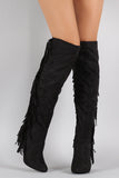 Rear Fringe Over-the-Knee Stiletto Boots