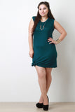 Jersey Knit Knotted Sleeveless Bodycon Mini Dress